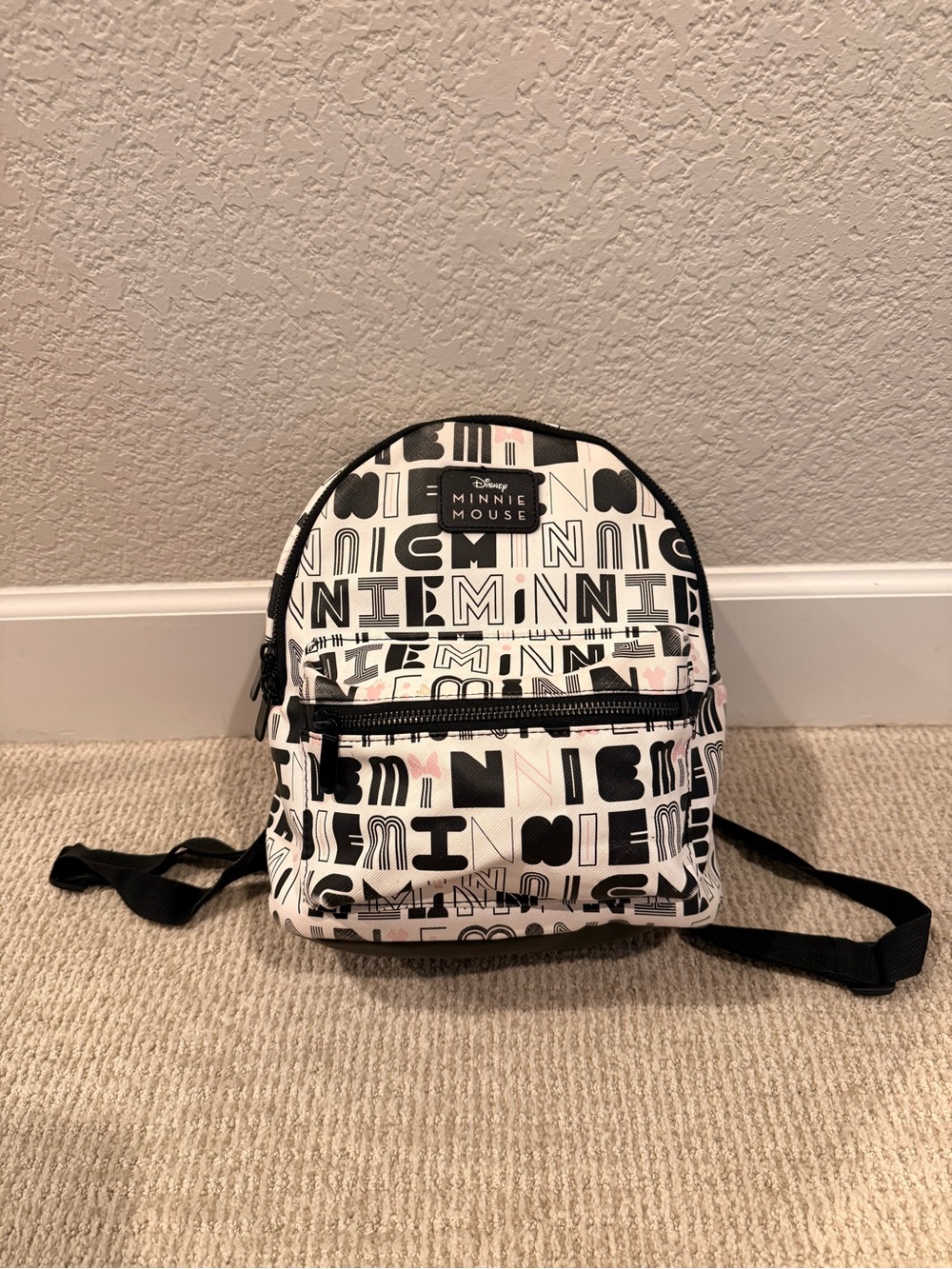 Disney Minnie Mouse Black & White Graphic Mini Backpack